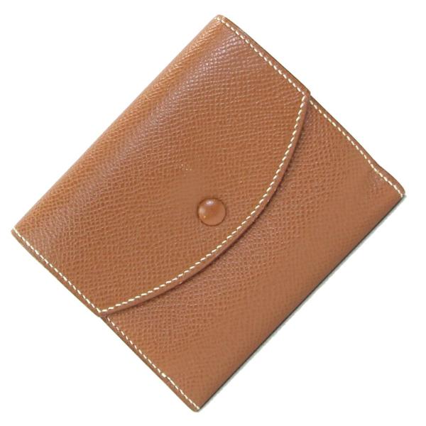HERMESノベルティ折りたたみ茶色財布新品未使用最終価格です HERMES（エルメス） 三つ折り財布 ティル ゴールド ヴォーエプソン ◯Y