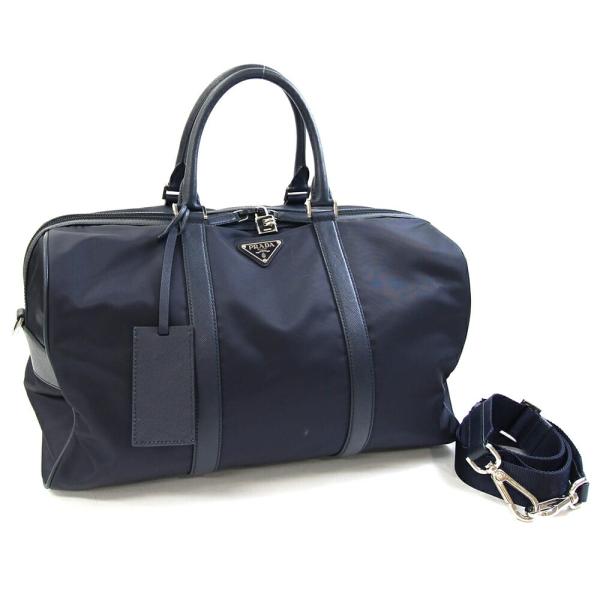 PRADA（プラダ） 2WAYボストンバッグ 2VC014 ネイビー ナイロン レザー