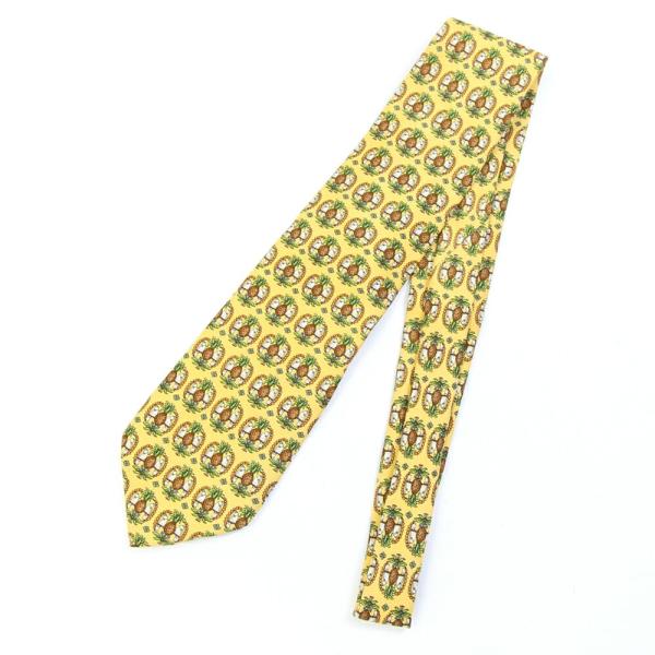 FERRAGAMO（フェラガモ） ネクタイ イエロー シルク100％ 中古