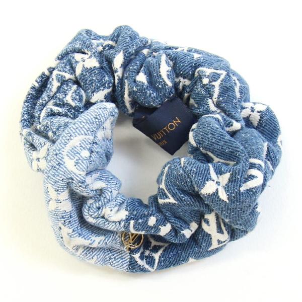 LOUIS VUITTON ルイビィトン　 モノグラムシュシュ ネイビー正規品 LOUIS VUITTON（ルイ・ヴィトン） シュシュ M77439 ブルー コットン100