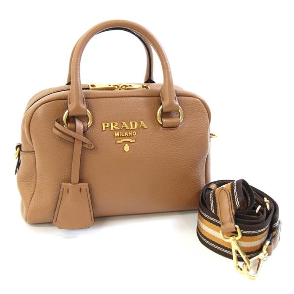 PRADA（プラダ） 2WAYハンドバッグ 1BB108 キャメルブラウン レザー