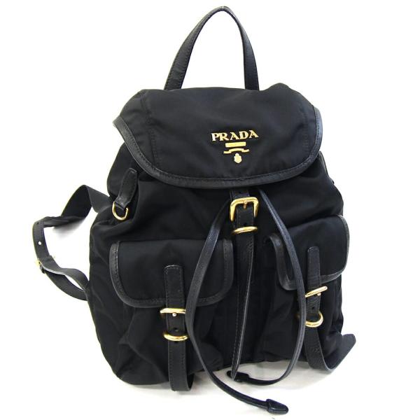 PRADA（プラダ） バックパック 1BZ677 ブラック ナイロン レザー 中古