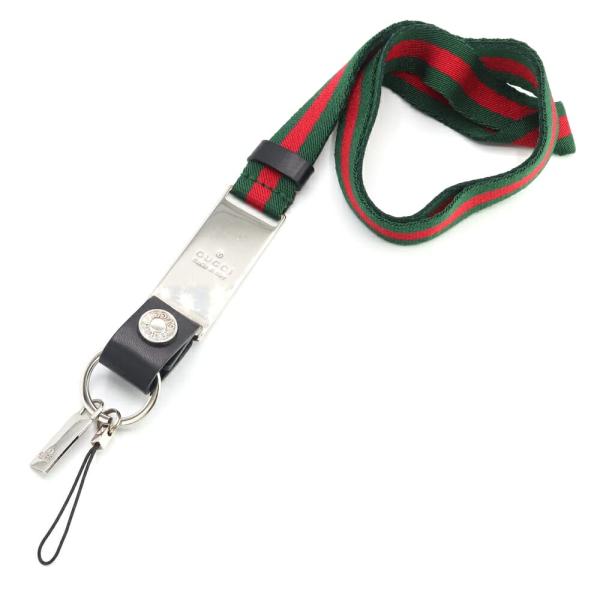 【1点限り】GUCCI ネックストラップ シェリーライン GGロゴ シルバー金具 GUCCI（グッチ） ネックストラップ シェリーライン 039・2194 グリーン