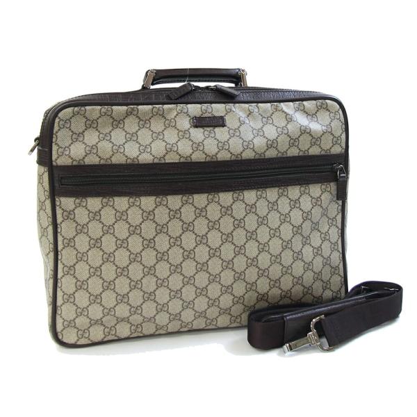 美品◇グッチ GGスプリーム ビジネスバッグ 2WAY ショルダー ベージュ 鞄 グッチ 2WAYハンドバッグ GGスプリーム 145846 ベージュ ダーク バッグ