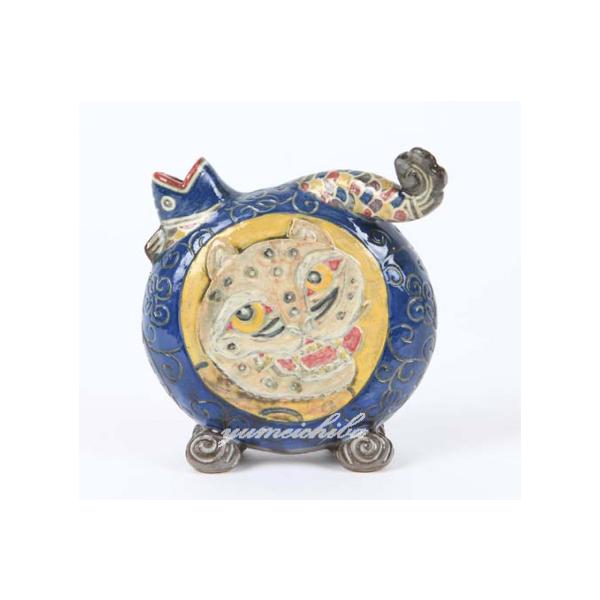 韓国有名陶芸家作 イギョンヒョン・黄金の虎の花器