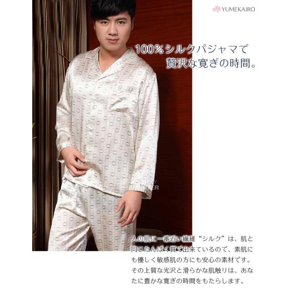 シルク100 シルクパジャマ ライトグレー モノトーン 長袖 サークル柄 メンズ 紳士 ダッシュストライプ 絹 ナイトウェア ルームウェア Buyee Buyee Japanese Proxy Service Buy From Japan Bot Online