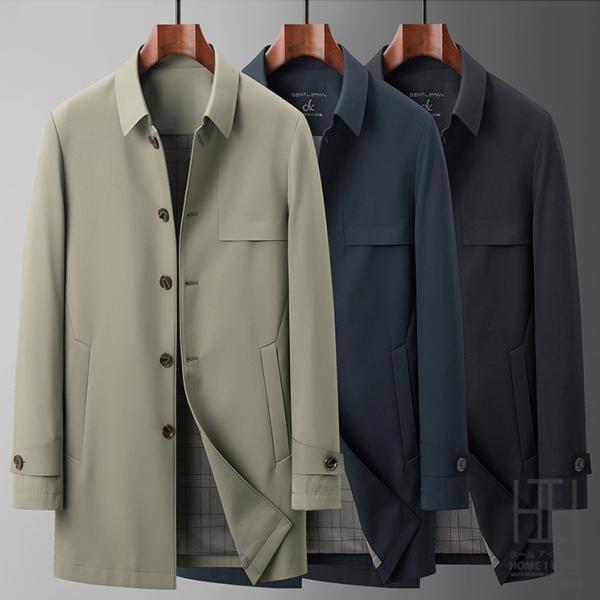 アウター ステンカラーコート メンズ 無地 チェスターコート ミドル丈 シンプル 紳士服 通勤 春 春服 スタイリッシュ メンズコート ホームアイホーム アウター ステンカラーコート チェスターコート
