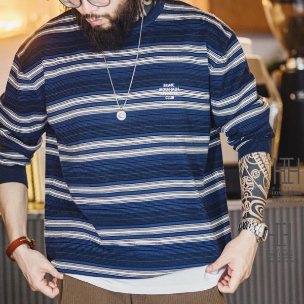 【新品】  ゴルフ ニットセーター M ボーダー柄ロゴ yumekakaku_my2307620