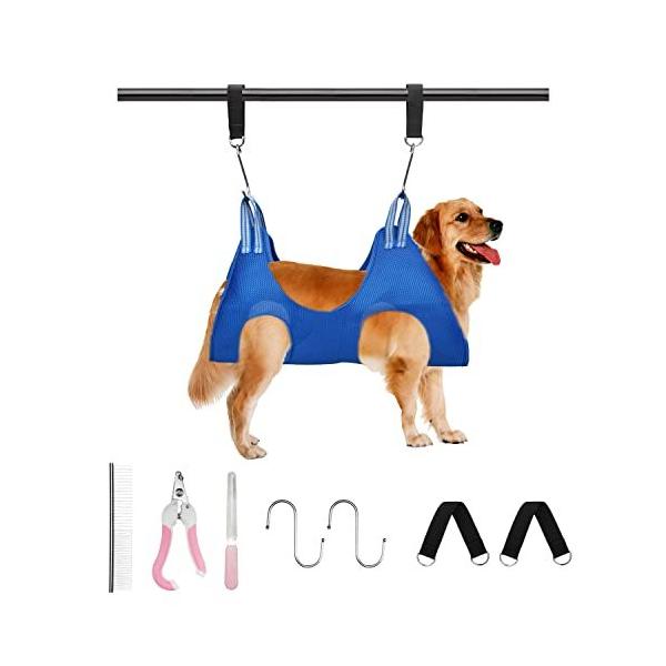 犬 ハンモック 犬用爪切り 猫用爪切り ペット用 グルーミング ネイルのトリミング (L, ブルー) tqn6M9Fo7j ペット トリミング ハンモック 犬 猫 美容 ハンモック ペット美容 グルーミング ネコ イヌ 吊り上げ メッシュ ハンモック ハーネス 暴れ防止 爪切り シャンプー 耳掃除 入浴 拘束バッグ 通気性 S字フック付き 自宅 ペットサロン ペット美容 小型犬 猫 送料無料