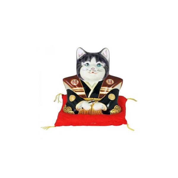本日特価 送料無料 ギフト 置物 開運 新品 K6 1521 盛 ６号福助猫 縁起物 九谷焼 和風 Hlt No