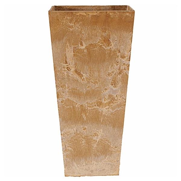 底面給水型 植木鉢 プランター トールスクエア型 ベージュ 幅35cm 高さ70cm 幅35cm 高さ70cm 底栓付 鉢 プランター アートストーン 園芸用品 園芸用品 Ds ユメルカ