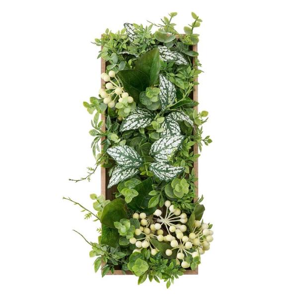 壁面に飾るだけで簡単にインテリアをレベルアップ。ギフトにもインテリアにもおすすめです。（代引き不可）フェイクグリーン ジョイングリーン フレームS ホワイトベリー アーティフィシャルフラワー高さ11cm （P223-za3001-1) （代...