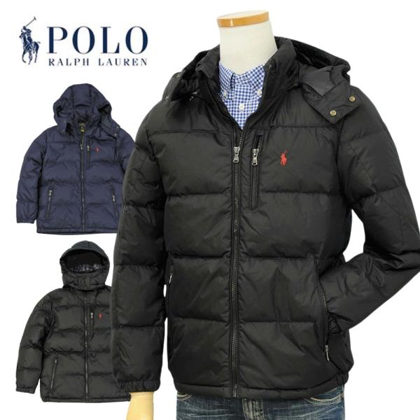 【ポロラルフローレン】スタジャン ブルゾン 異素材 黒 S ダウン POLO RALPH LAUREN(ポロラルフローレン) スタジャン(メンズ