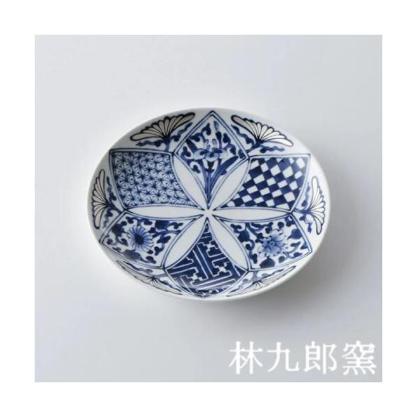 藍青（らんせい）古染銀花 プレート185（18.5cm）波佐見焼 【林