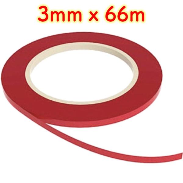 [ルボナリエ] 耐水 多機能 テープ ラインテープ カッティングシート 防水 シール 車 バイク 66m (レッド, 3mm)