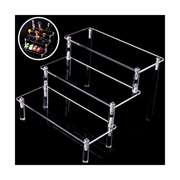 人形も雛壇に上がりたい！アクリル製クリアスタンドです。1段、2段、3段と3タイプご用意いたしましたので、ご用途に合わせてお選びください。クリアスタンドですので、浮遊感を演出することも可能です。大好きなフィギュアの表現力がグッと高まります。オ...