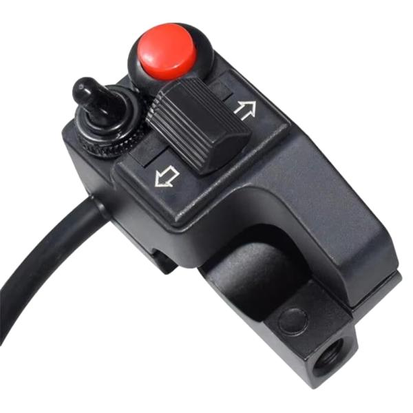 ルボナリエ オートバイ用 ハンドルバー スイッチ 12V 22mm ウィンカー クラクション ブラック