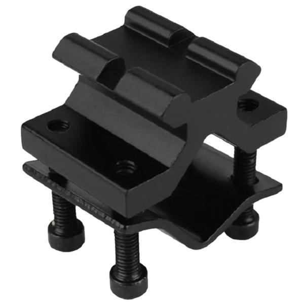 ルボナリエ 20mmレール対応 チューブクランプ マウントベース アウターバレル 低座タイプ 可変径12〜24mm (ブラック)