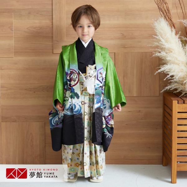 5歳　七五三　緑色の波着物 ren-5hs0150_1.jpg