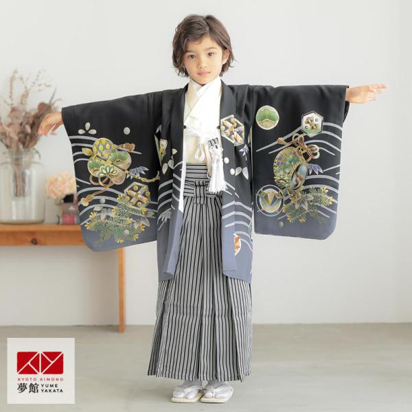 七五三 着物 レンタル 753 5歳 男の子 式部浪漫 ブランド着物 黒