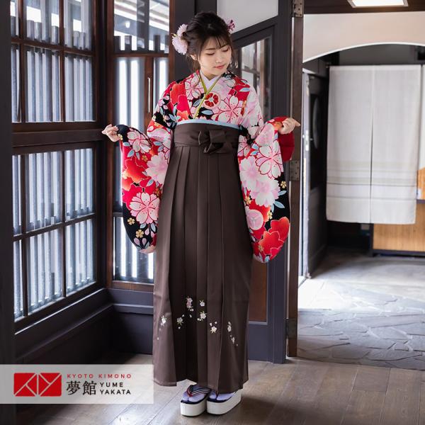 卒業式 袴 セット レンタル 大学 大人 レディース 南明奈黒さくら＆さくら(宅) 女の子 二尺袖 貸衣装 往復送料無料