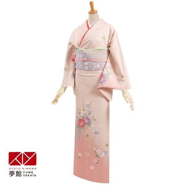 訪問着 レンタル 入学式 卒業式 結婚式 袷 ピンク 花かご 七五三