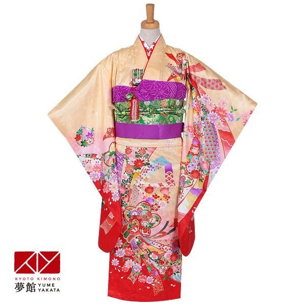 七五三 7歳着物 レンタル フルセット クリーム 花紋に熨斗目