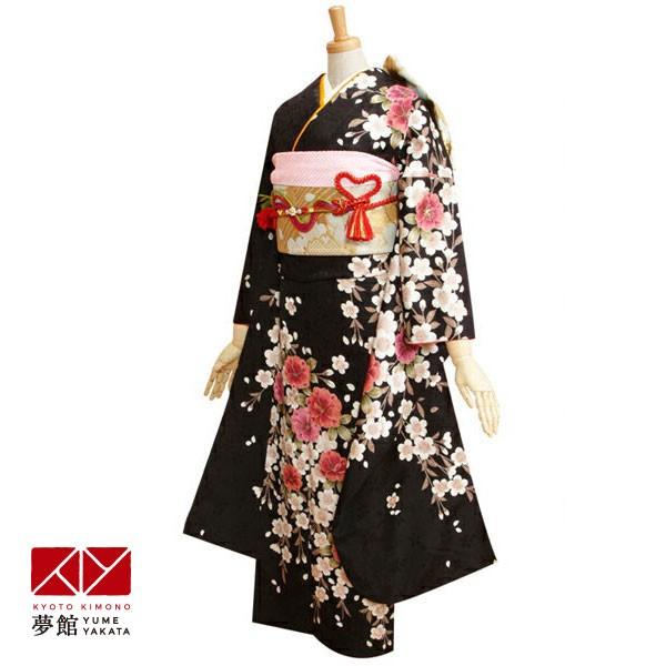 振袖 レンタル 成人式 結婚式 黒　　しだれ桜(R256)12月〜1月利用 対応身長154〜165cm RS068