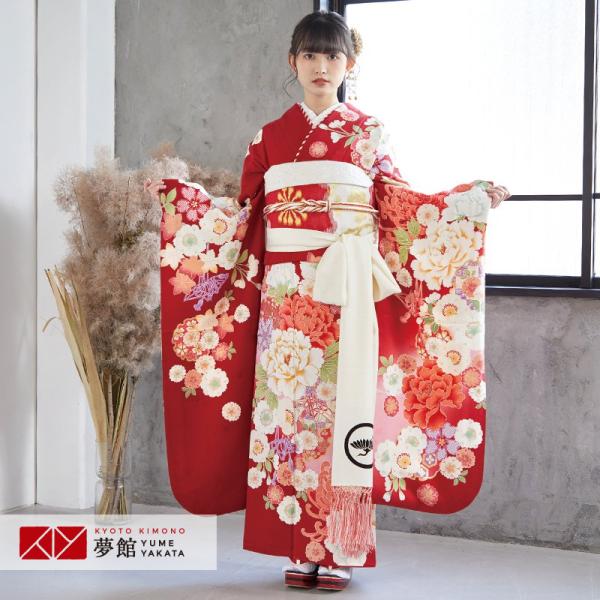 ブルーとグレーに雪輪牡丹♡振袖フルセット　成人式謝恩会結婚式　長襦袢おまけ yumeyakata_rs1292