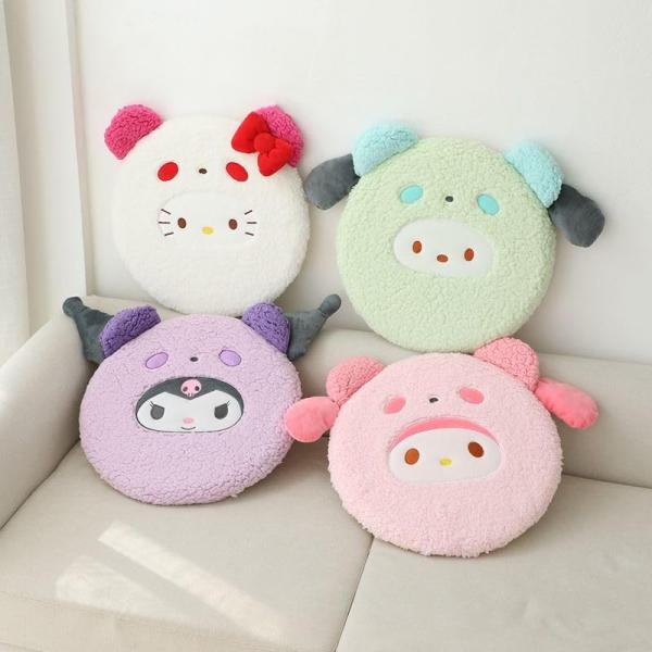 座布団 シナモロール クロミ クッション 綿 厚め40cm ポチャッコ 丸