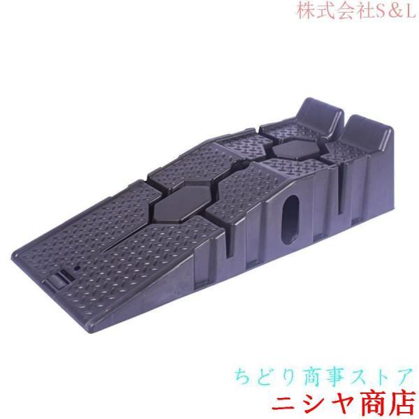 カースロープ    軽量 タイヤスロープ 整備用 ブラック スロープジャッキ ローダウン車対応 オイル交換 長さ90cm 幅33cm 高さ21cm