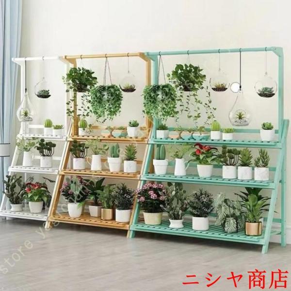 ガーデンラック プランターラック 折りたたみ 花置き棚 天然竹製