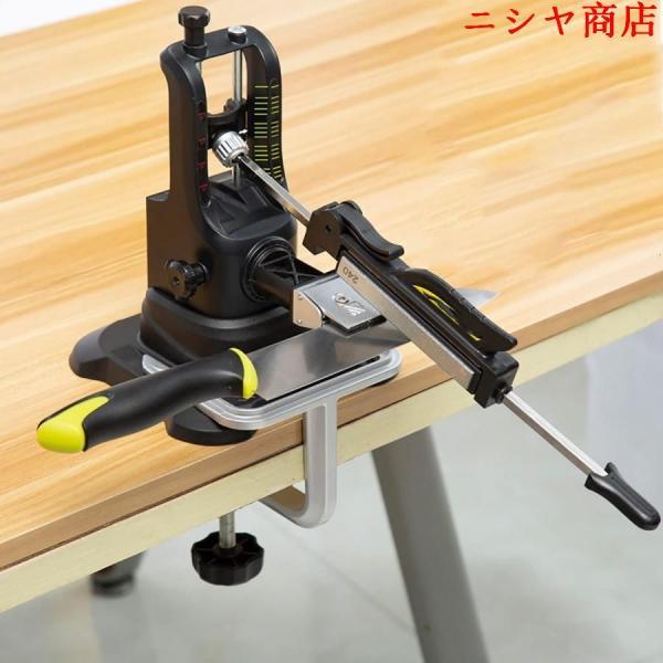 包丁研ぎ器 固定角包丁研ぎ器 4種類の砥石付き 360°フリップ設計 研ぎ