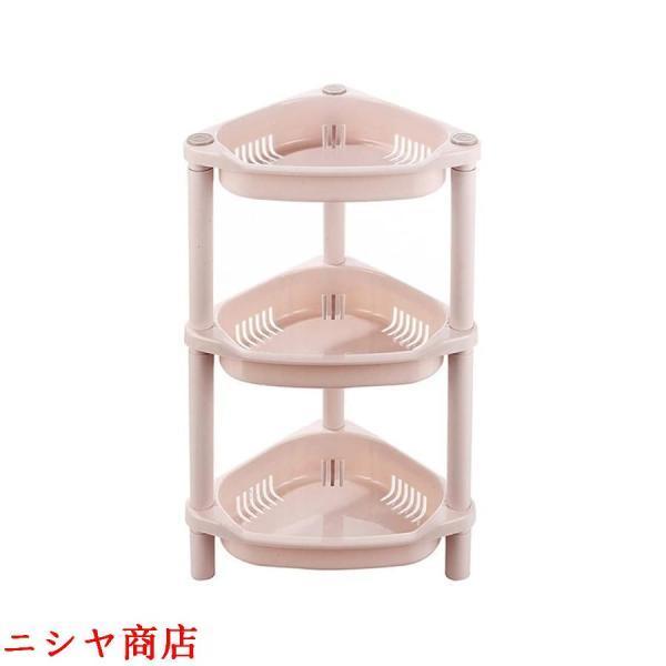 浴室用ラック コーナーシェルフ 収納棚 コーナースタンド 洗面所 コーナーラック シャワーラック 三角コーナー シャンプーラック 調味料棚 プラスチック製 組み
