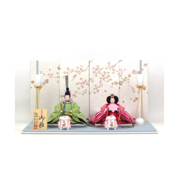 桐箱付き 草木染め親王飾り YN0111H 雛人形 ひな人形 平飾り 間口60cm