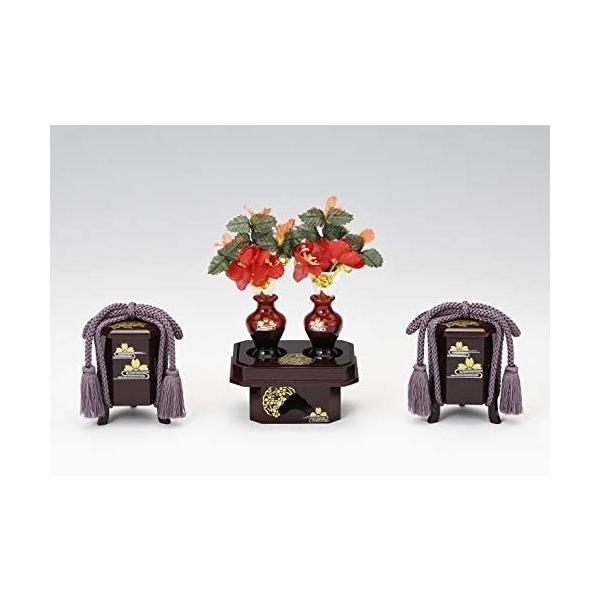 雛人形 前飾り 幅75cm 木製25号6品揃道具 溜塗 雪牡丹桜