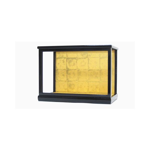 CA224ダルマ2号戸付 ガラスケース 人形ケース（黒塗）間口35cm