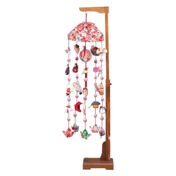 健明 つるし飾り つるし雛 185 高さ125cm 伸縮式スタンド付 吊るし雛