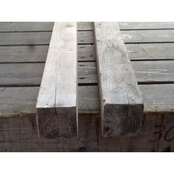 檜 濡れ縁根太用 平垂木 乾燥荒材 丸み付き 日焼け品 90ｃｍ長×60ｍｍ厚×60ｍｍ幅 8本組