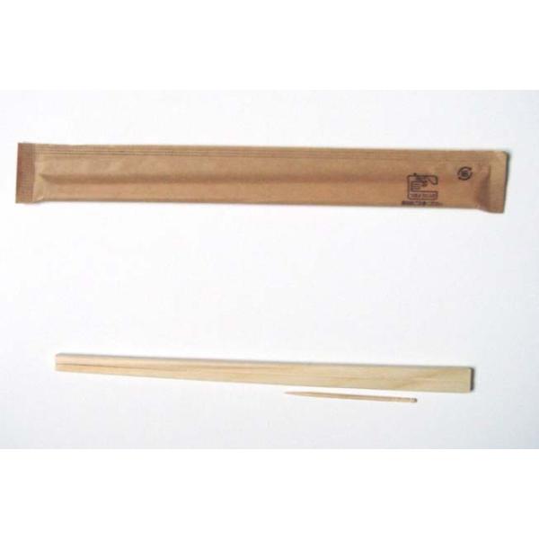 割り箸(完封 元禄箸) 20.3cm クラフト未晒 紙 完封 アスペン元禄(楊枝入) 100膳