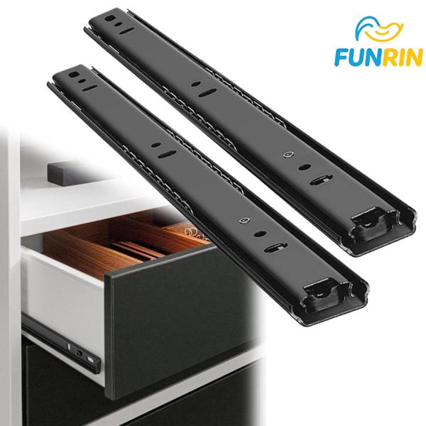 2段引 横付 スライドレール、デスク拡張?軽引き出し用、引き出しスライドレール 左右1セット、取り外し可能、ボールガイド、静かな開閉音、棚スライドレール、家