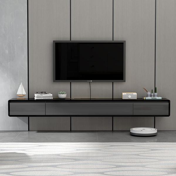 テレビ ローボード - テレビ台 壁掛け式 - フローティングテレビスタンド、120/140cmテレビスタンド テレビ ローボード、引き出し2段付き テレビボード、 フロー