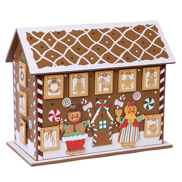 木製クリスマス カウントダウン カレンダー 24 収納引き出し カウンタートップコテージオーナメントオーナメント キャンディーギフトボックス 充填待ちの収納