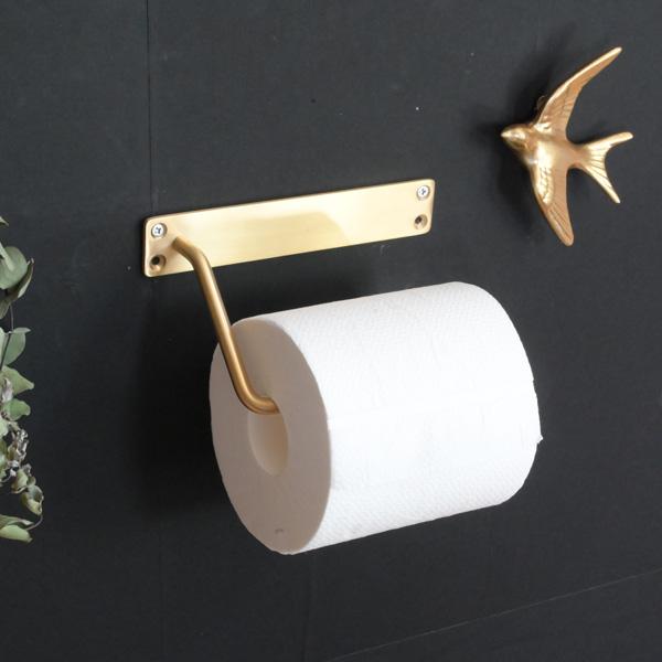 トイレットペーパーホルダー 真鍮 おしゃれ 1連 1個 右差し 後付け