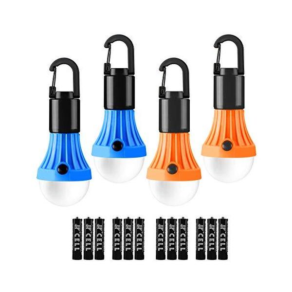 他サイト： Lepro LED ランタン キャンプライト 高輝度 電球型 4個セット ソロキャンプ 【昼光色・電球色・昼白色切替/実用点灯10時間/電池12本付の商品画像