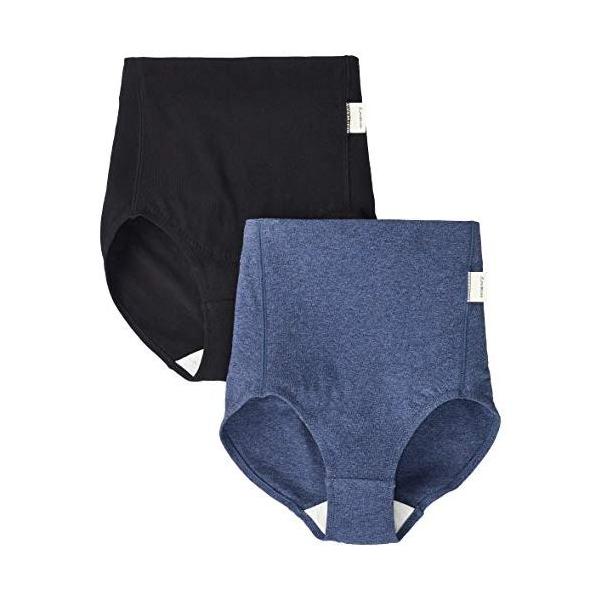 他サイト： [犬印本舗] 産後ママのひっこめショーツ(2枚組) M ブラック+ネイビー SH2481の商品画像