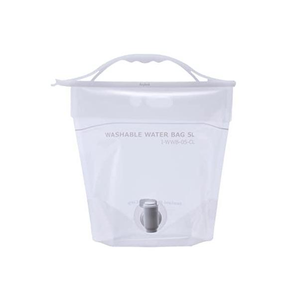 他サイト： 岩谷マテリアル 水タンク ウォッシャブル ウォーターバッグ 5L 透明 WWB-5CL 注ぎやすいコック付き キャンプ レジャー 防災 約37×36の商品画像