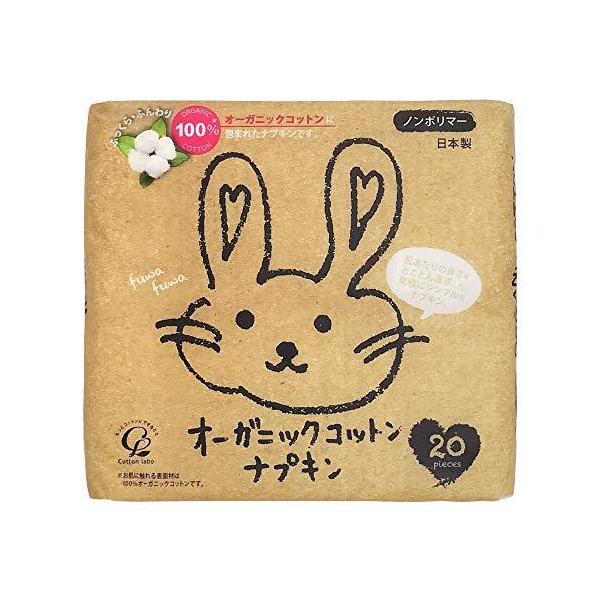 他サイト： オーガニックコットンナプキン ノンポリマー 昼用 羽なし 23cm 20枚 〔かぶれにくい〕 ホワイトの商品画像