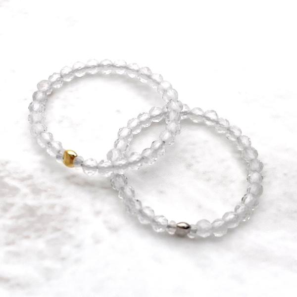 水晶の極細リング クォーツ 指輪 2mm 極小 フリーサイズ ファランジ