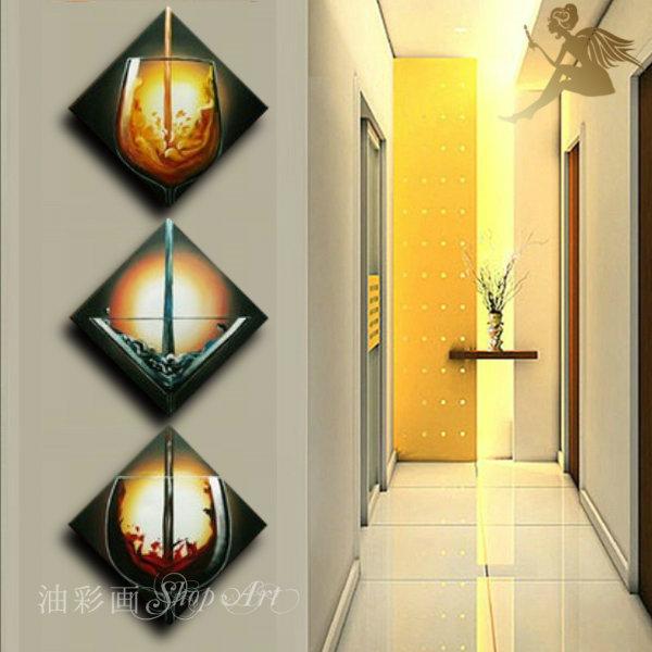 絵画 インテリア 壁掛け アートパネル おしゃれ カフェ 手書きの油彩画 ３パネルセット 縦ワインとカクテル 1170 油彩画shop Art 通販 Yahoo ショッピング